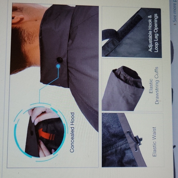 TideWe rain suit brown waterproof breathable lightweight rain gear Medium New - Picture 4 of 8